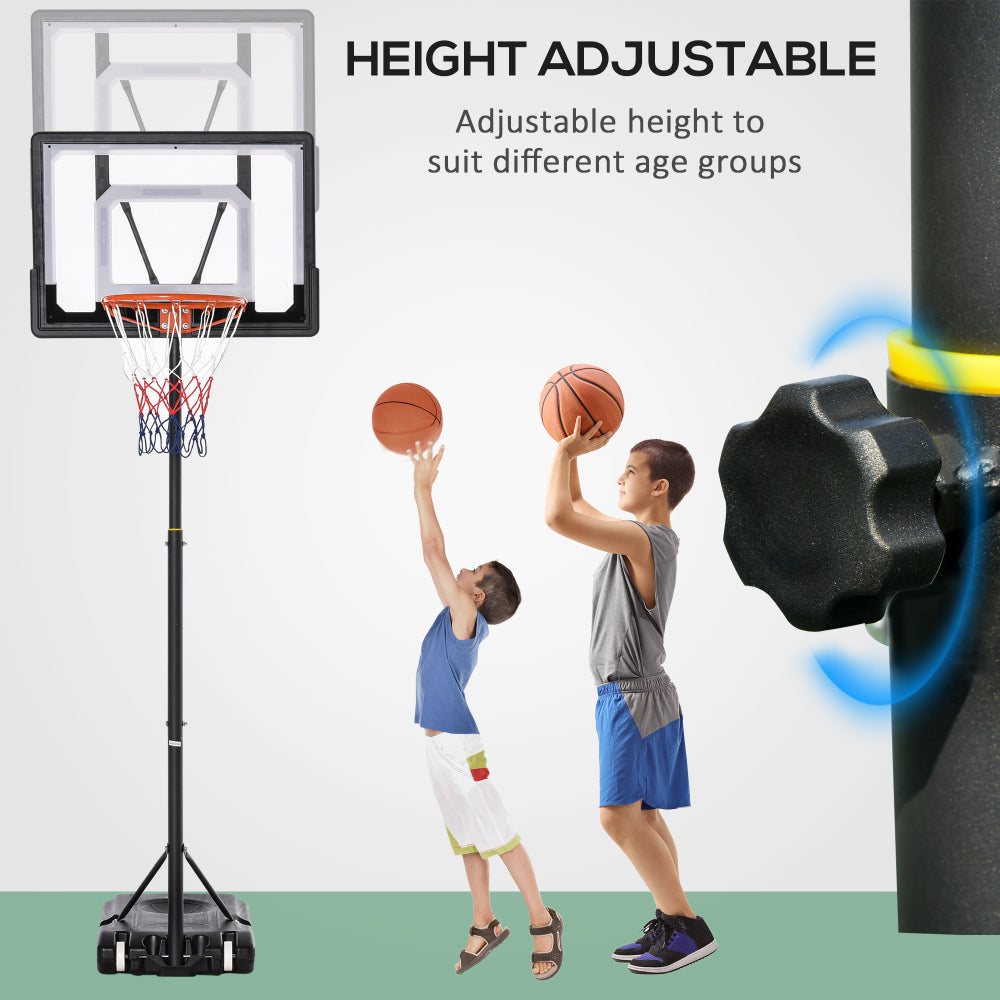 Soozier Portable Basketball Hoop System Stand with 33in Backboard, Height Adjustable 5FT-7FT for Indoor Outdoor Use