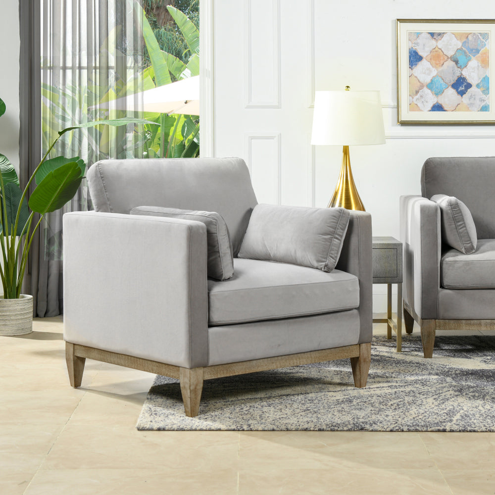 Knox 89" Modern Farmhouse Reversible Chaise Sectional Sofa, French Beige Performance Velvet