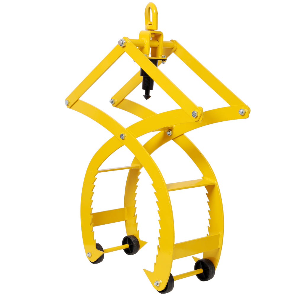 Automatic Grip and Release Log Tongs, 360° Swivel Lifting Tongs with 4 Claws 21" Open, 3300 LBS Load Capacity, Fit For Forklift, ATV, Tractor and so on. Yellow Color