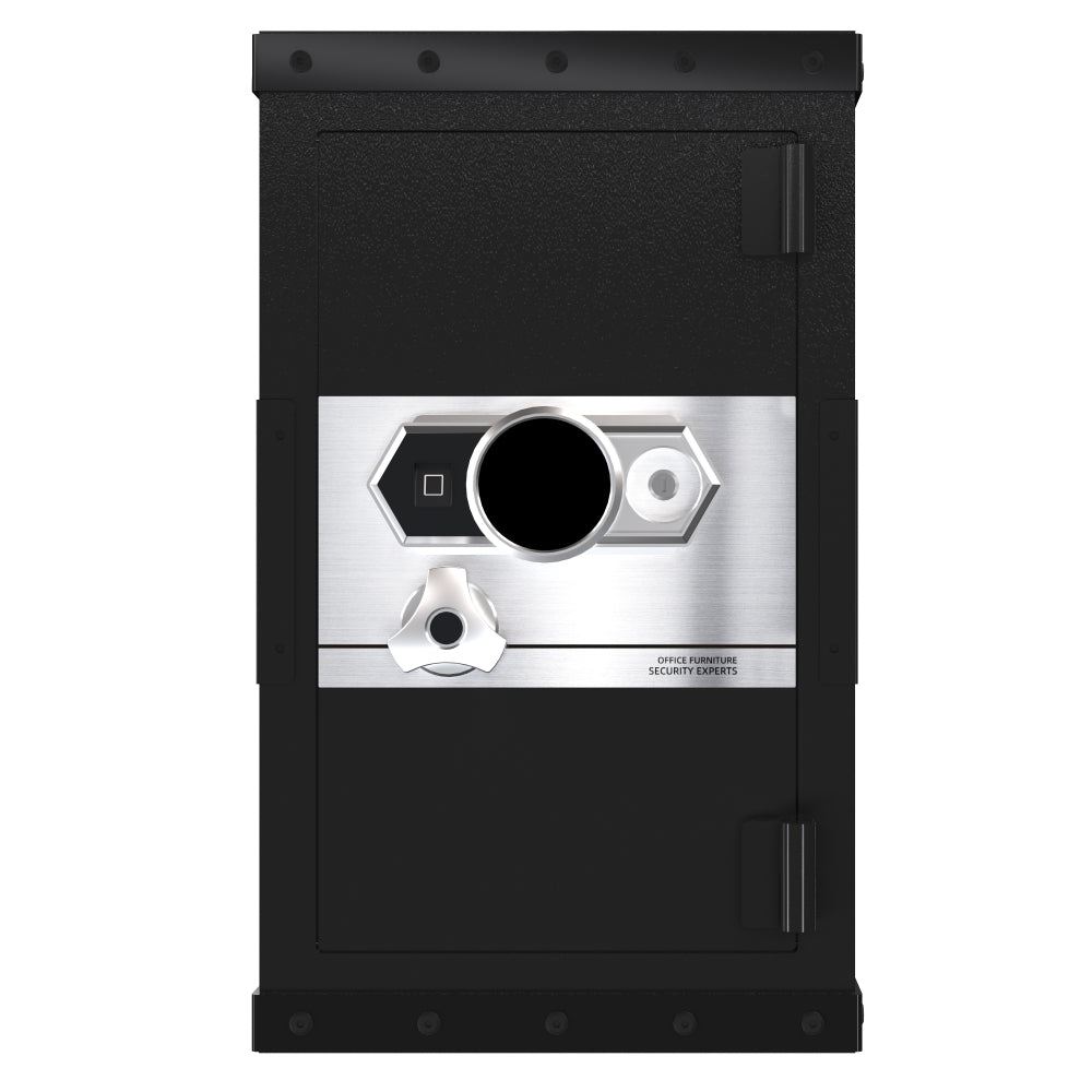 Three-lock safe, measuring 28.3 ″ × 16.5″ × 14.9 ″, suitable for home and office use, large steel digital safe equipped with a digital lock.