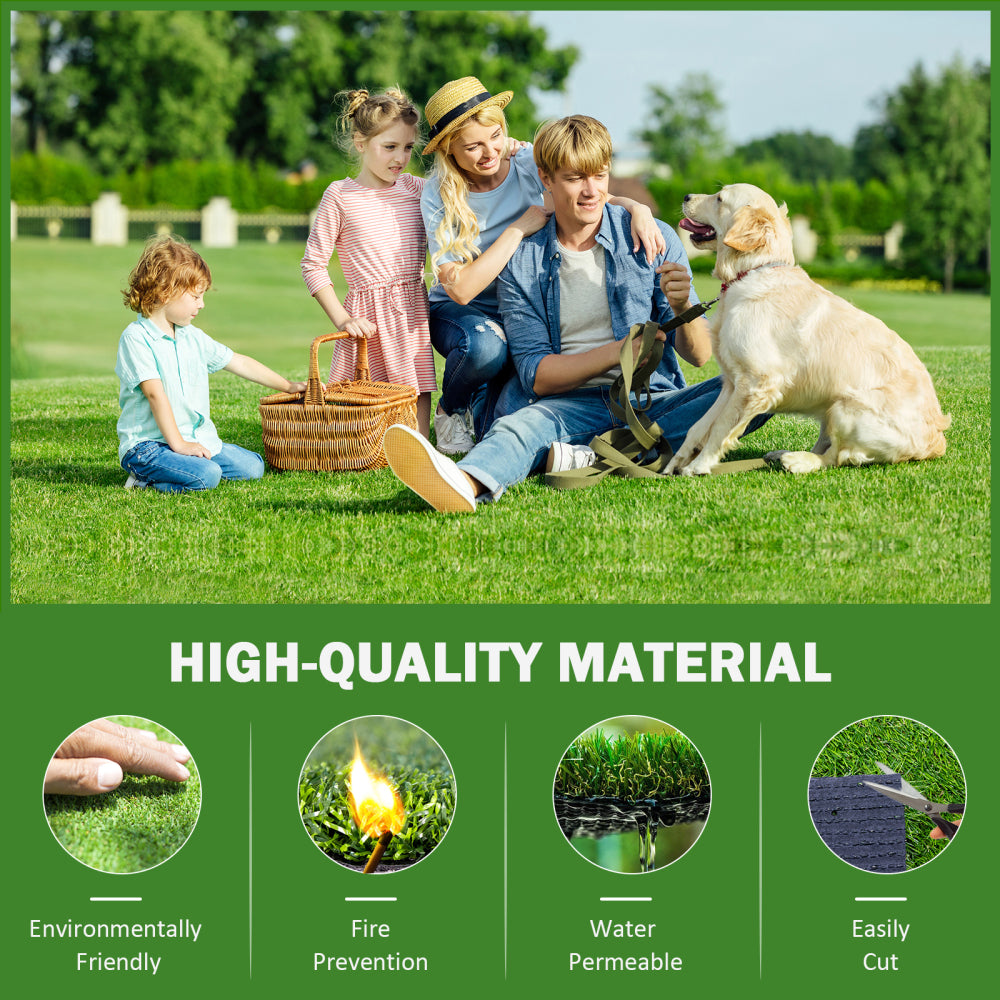 (2Pack)3.3FTx10FT Artificial Grass Realistic Synthetic Thick Fake Faux Grass Rug Astroturf Carpet Landscape for Dogs Indoor Outdoor Garden Lawn Mat, with Drainage Holes