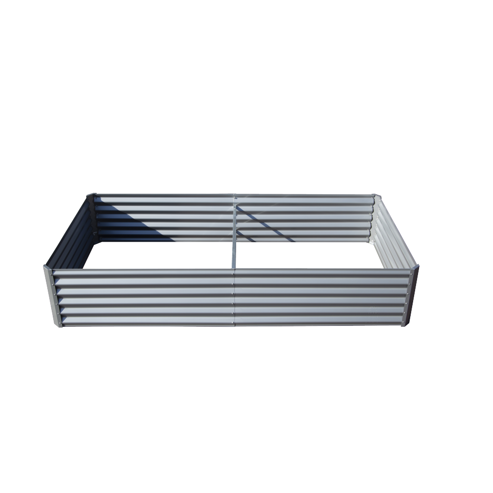 8x4x1 ft Galvanized Raised Garden Bed, Outdoor Planter Garden Boxes Large Metal Planter Box for Gardening Vegetables Fruits Flowers, Gray