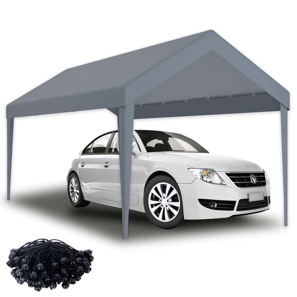 10x20ft Carport Replacement Canopy Cover, Waterproof & UV Protected Tarp with 72 Elastic Buckles Suit for Garage Shelter, Frame is Not Included,white