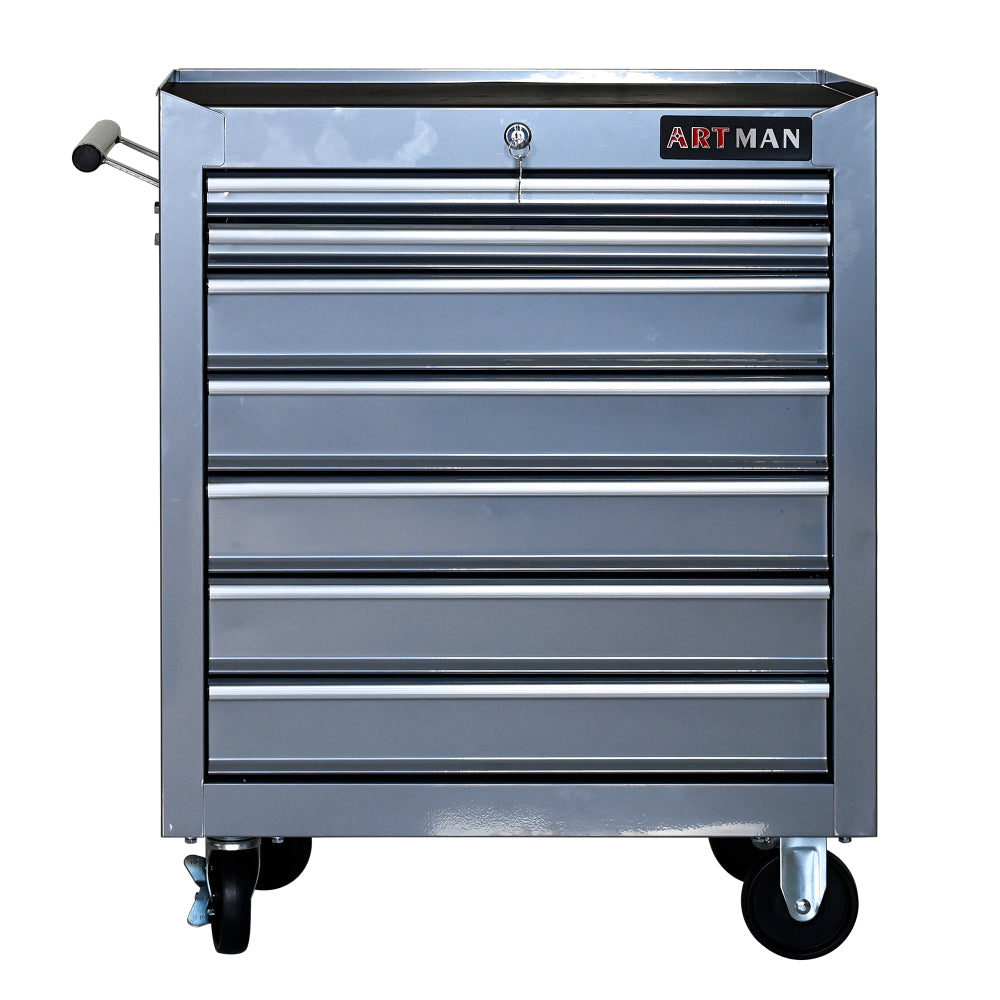 7 DRAWERS MULTIFUNCTIONAL TOOL CART WITH WHEELS-BLACK