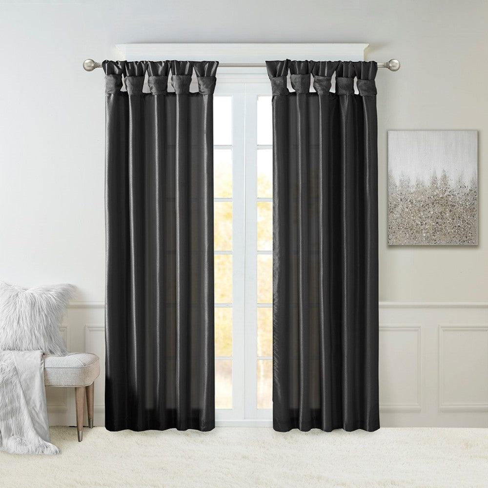 Twist Tab Total Blackout Window Curtain Panel Pewter 50x84" Blackout