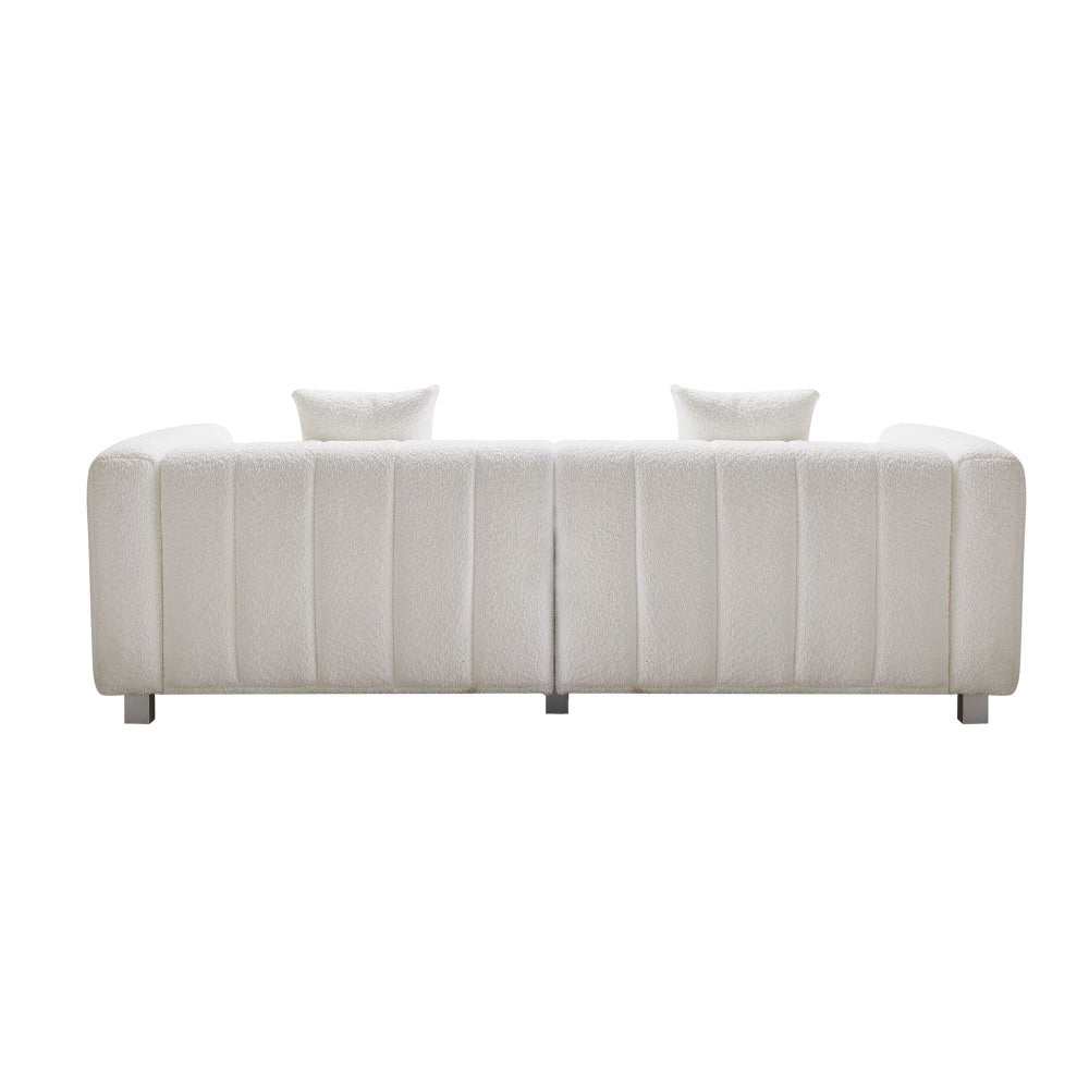 87.4'' Premium Velvet Sofa 3-Seater Loveseat, Modern Bubble Upholstered Couch with Metal Base Legs and 2 Pillows for Living Room, Bedroom.