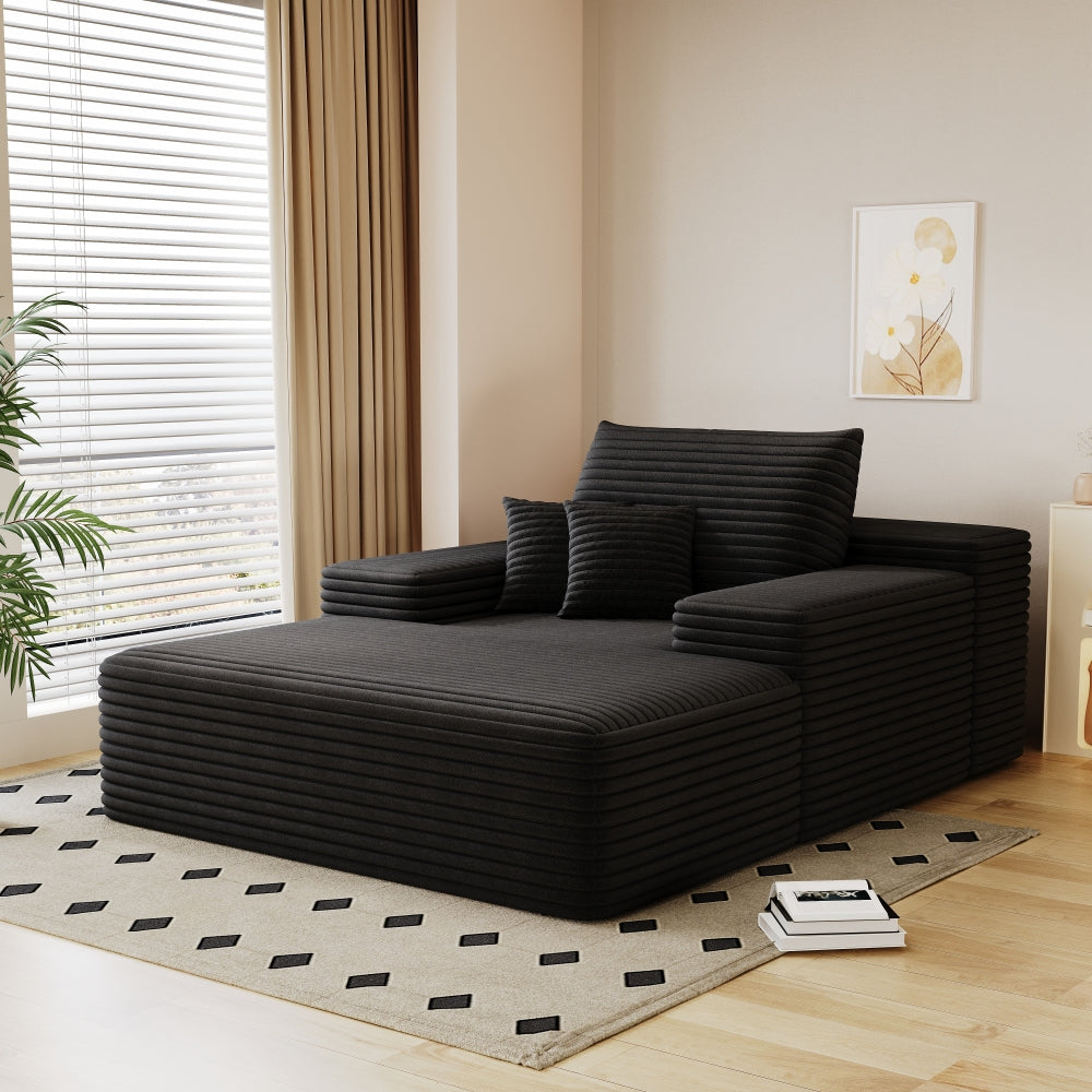 68"*51" Chaise Lounge Chair Indoor, Oversized Upholstered Sofa Bed, Sleeper Couch Reading Chairs Fluffy Plush Faux Fur Cloud Sofas Couches for Living Room,Dark Grey