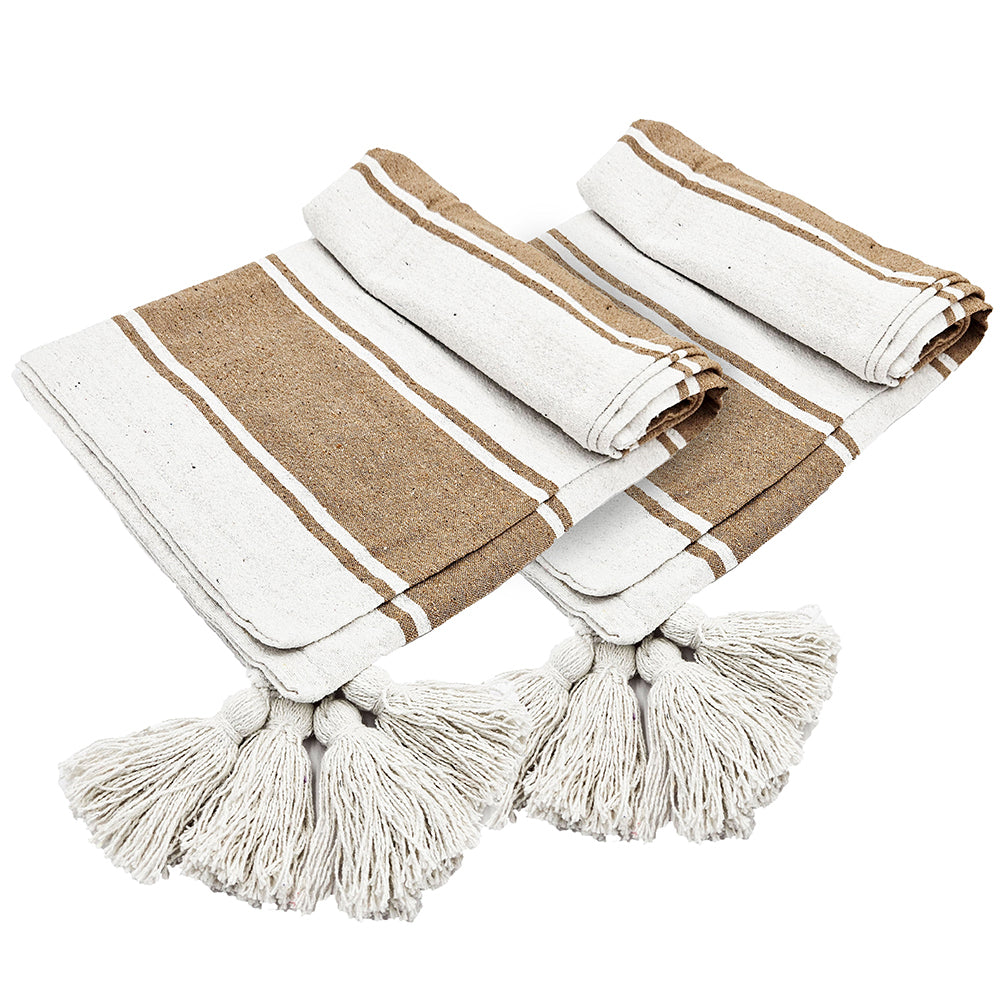 50x60" Decorative Pink Cotton Throw Blanket with Tassels, 2 Pack