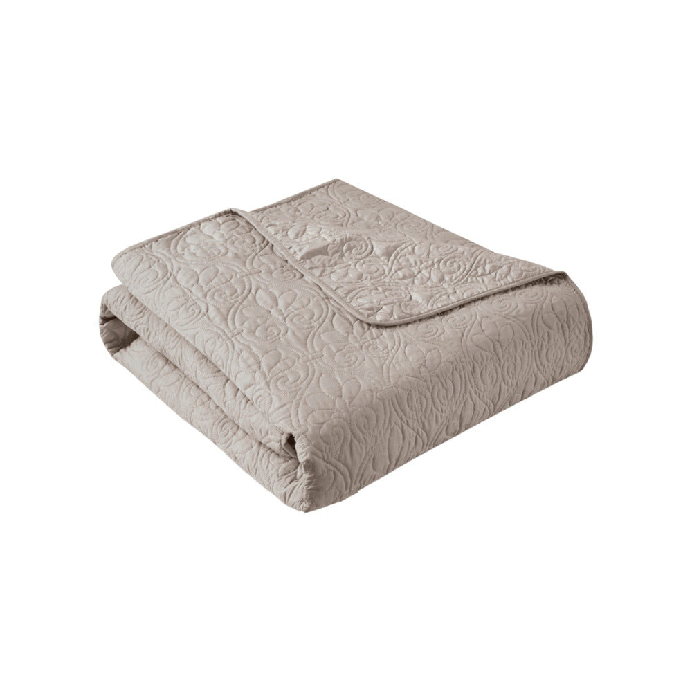 Oversized Quilted Throw Khaki 60x70"