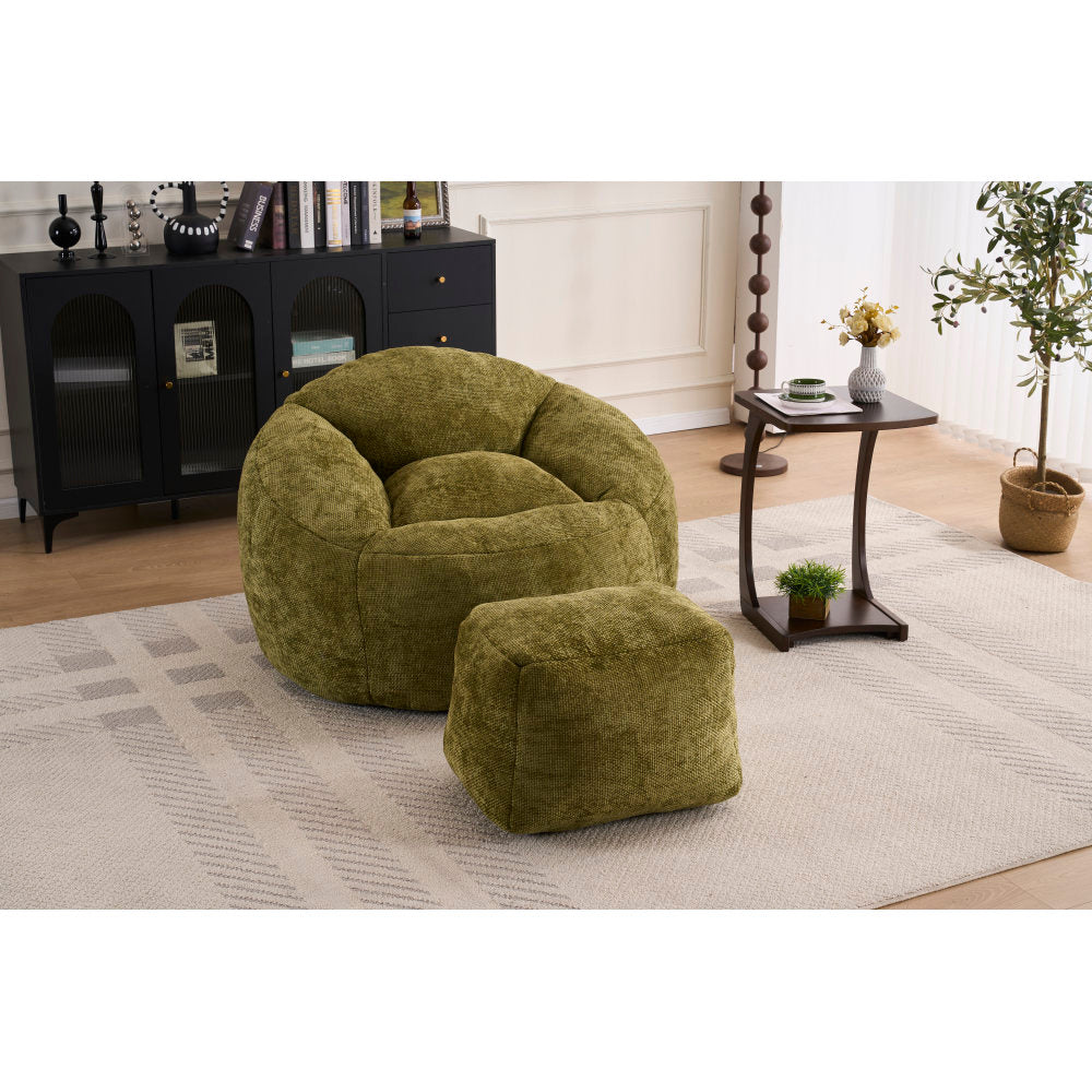 Foam Bean Bag Chairs for Adults/Teens with Filling,Bean Bag Lazy Sofa with Ultra Soft Chenille Cover, Bean Bag,Indoor & Outdoor