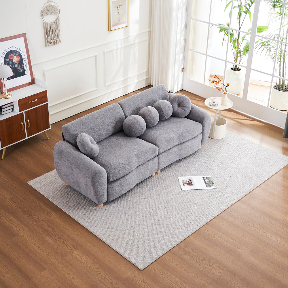 Modern Sofa for Living Room, 84" Green Chenille Sofa Couch, Sectional Love Seat Couch, Upholstered Sofa for Apatment Bedroom Home Office