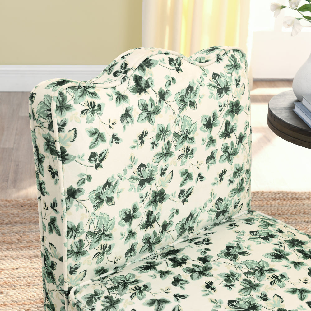 Flannel single dining chair with soft seat cushion and backrest, no armrests, matching pillow can be used as waist cushion, this dining chair can be used in the living room - GREEN