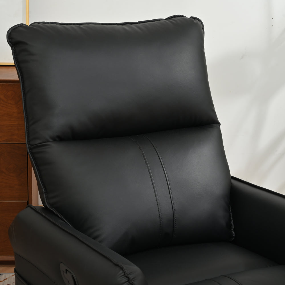 Rocking Recliner Chair,360°Swivel Nursery Rocking Chair,Glider Chair,Modern Small Rocking Swivel Recliner Chair for Bedroom,Living Room Chair Home Theater Seating,Side Pocket(Black+360°Swivel )