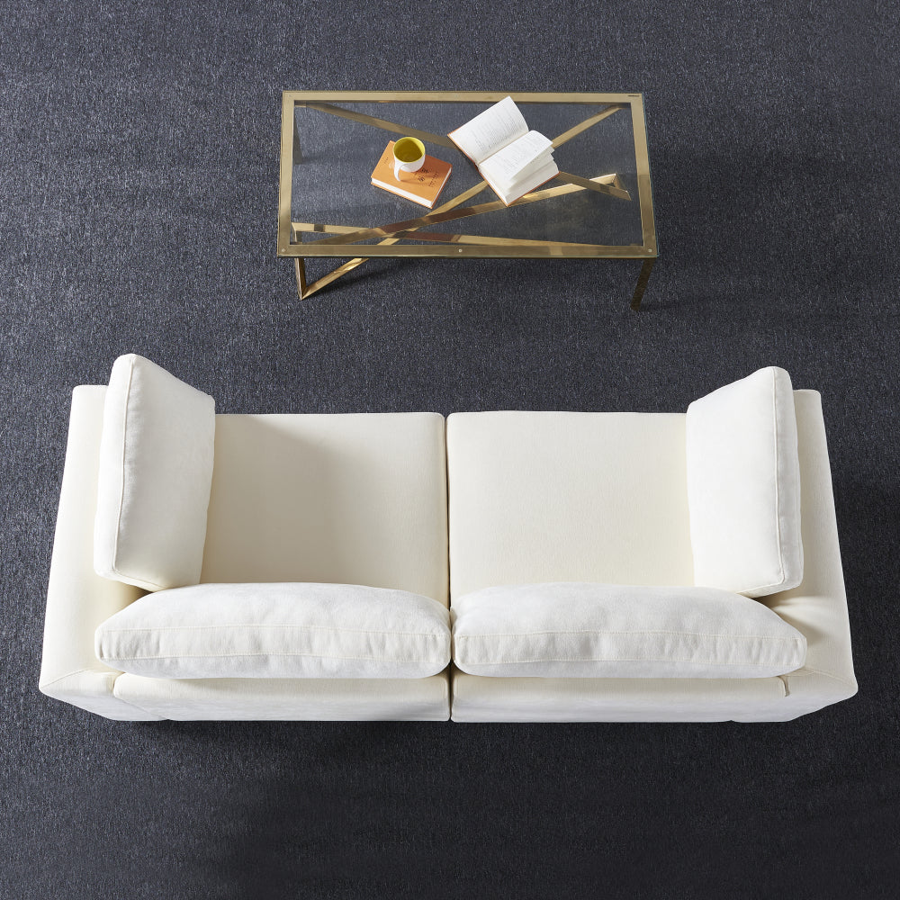modular sofa whiten chenille fabric, simple and grand, the seat and back is very soft. this is also a KNOCK DOWN sofa
