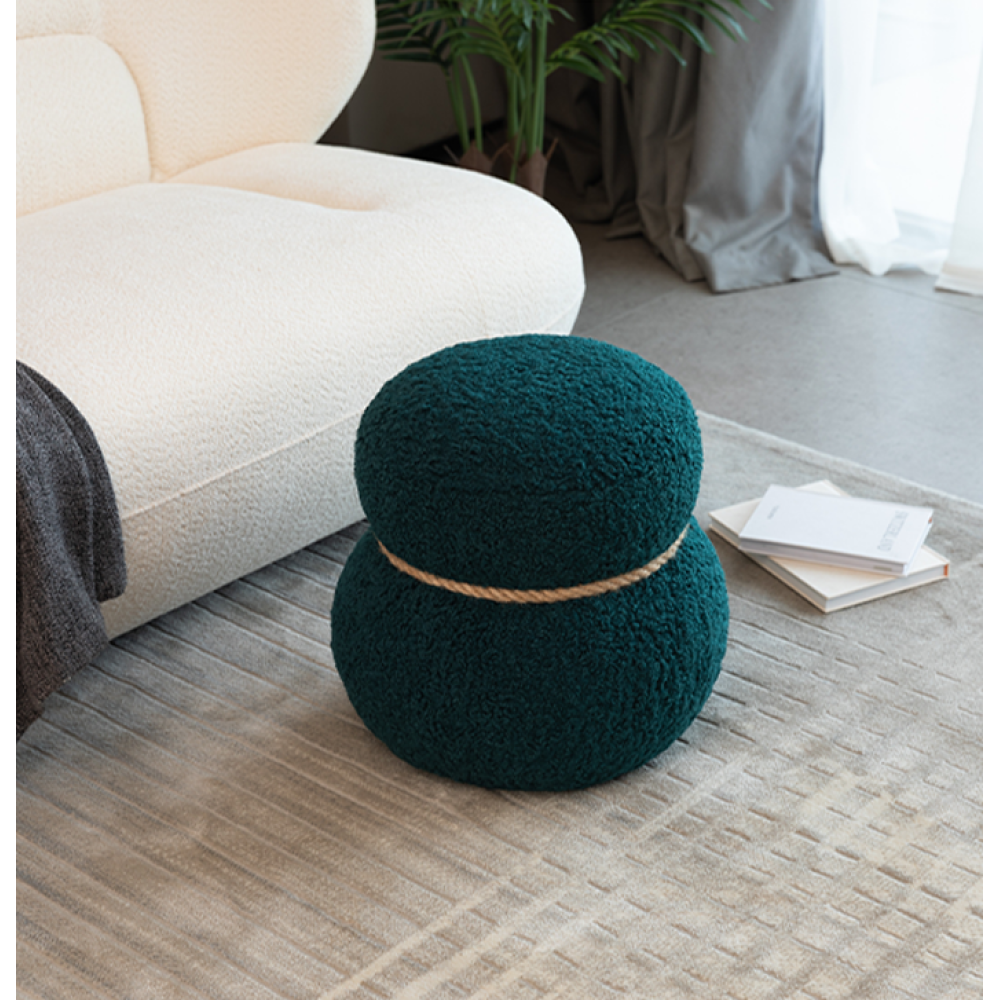 WKJ1Y Dark green snowman stool, seat body width 14.56 inches, round belly, playful cute, suitable for any space