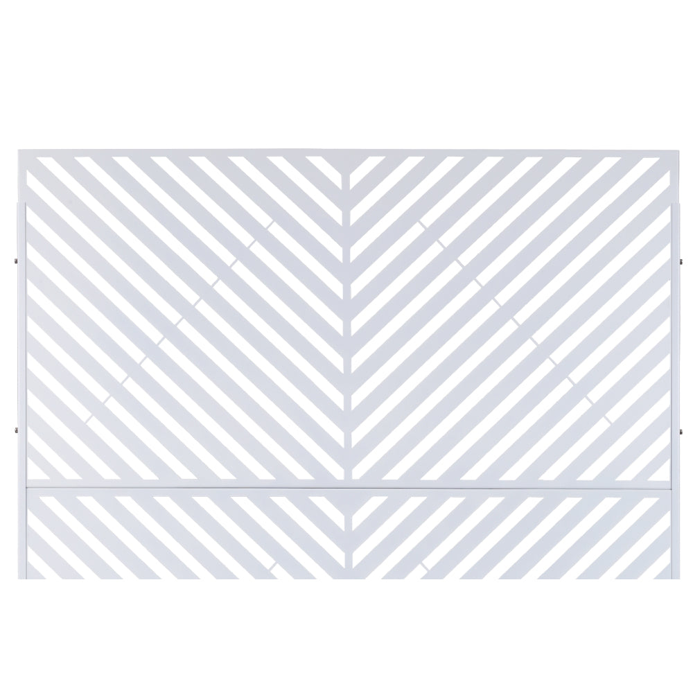 Outdoor & Indoor Privacy Screen Metal Privacy Screen 76" H×48" W, Freestanding Decorative Privacy Screen for Deck Balcony Patio, Privacy Fence Panels for Outside Lawn Garden PS113 WHITE