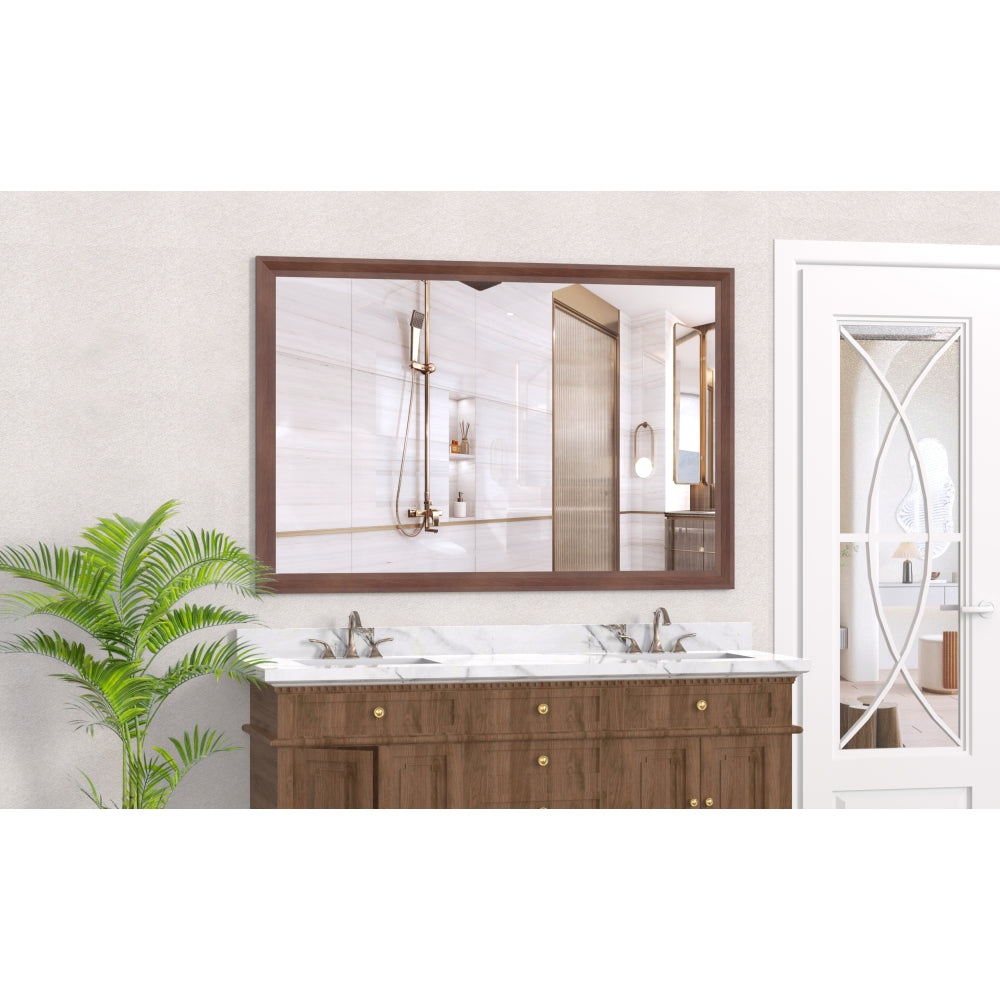 36x24 inches Modern Black Bathroom Mirror with Aluminum Frame Vertical or Horizontal Hanging Decorative Wall Mirrors for Living Room Bedroom