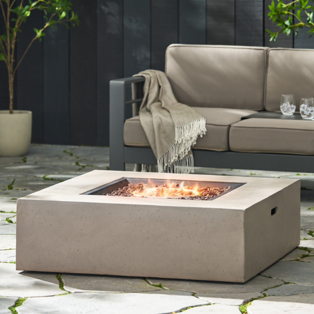50 000 BTU SQUARE MGO FIRE TABLE TANK OUTSIDE