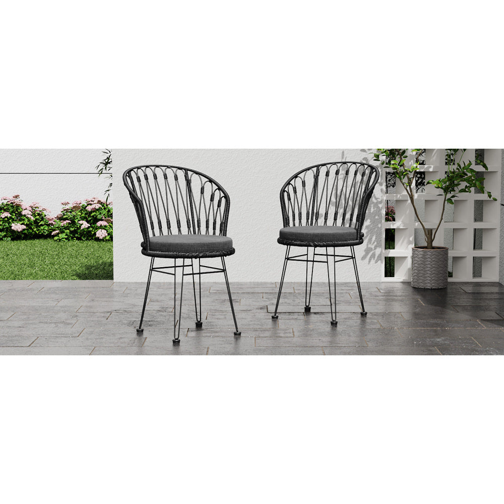 TAVON CHAIR,2PCS with 2 Cushions,Gray