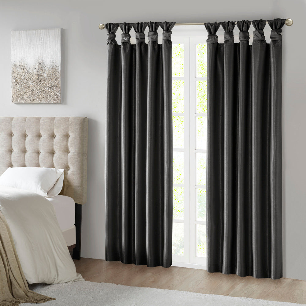 Twist Tab Total Blackout Window Curtain Panel Pewter 50x84" Blackout