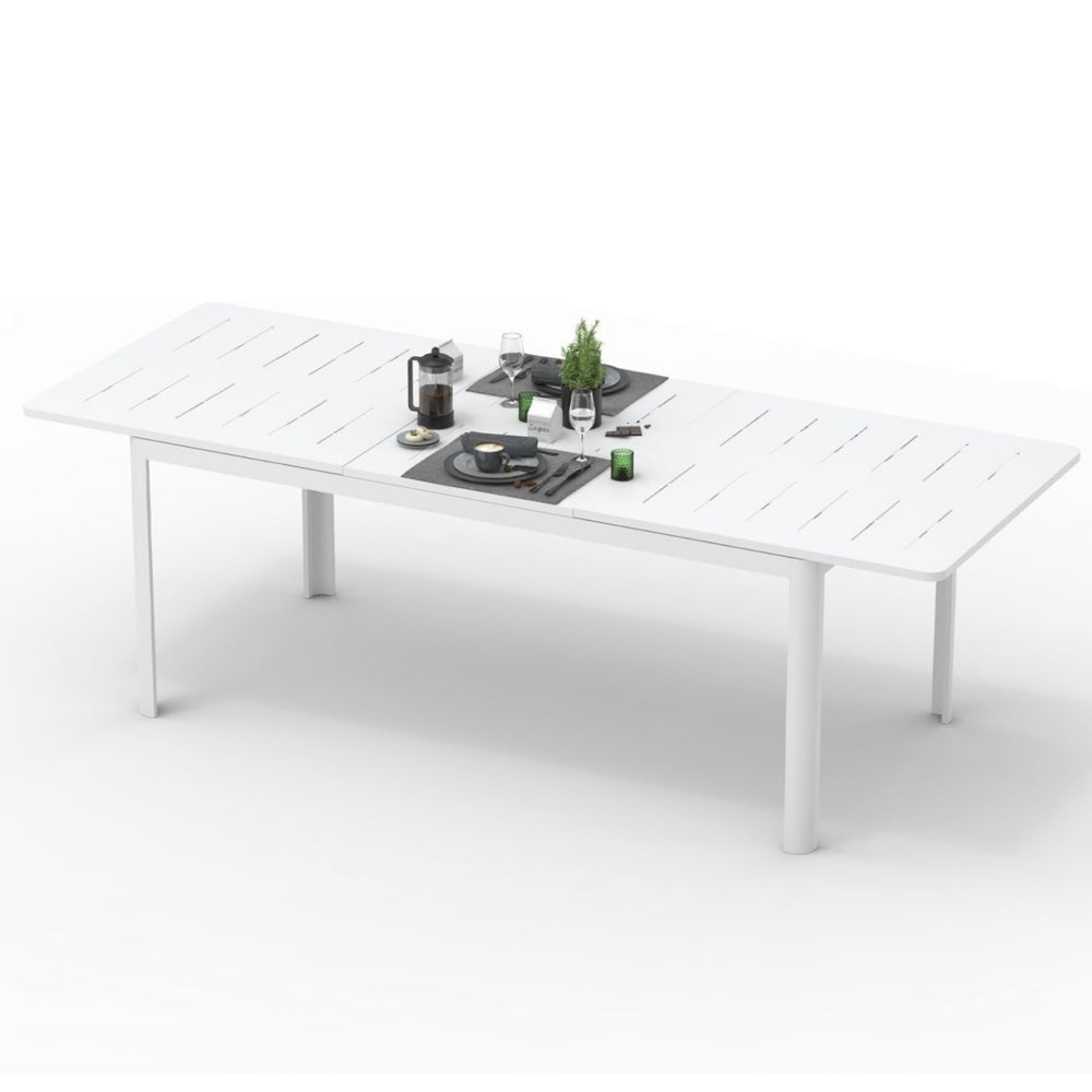Large Extendable Patio Dining Table, Aluminum Metal Indoor Outdoor 53"- 106" Adjustable for 6-8 Person Rectangular Table for Porch Backyard Balcony Garden (Dark-Brown,1 Table)