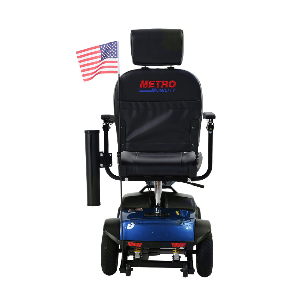 MAX PLUS BLUE 4 Wheels Outdoor Compact Mobility Scooter with Rear Basket,16 Miles, Cup Holders & USB charger Port