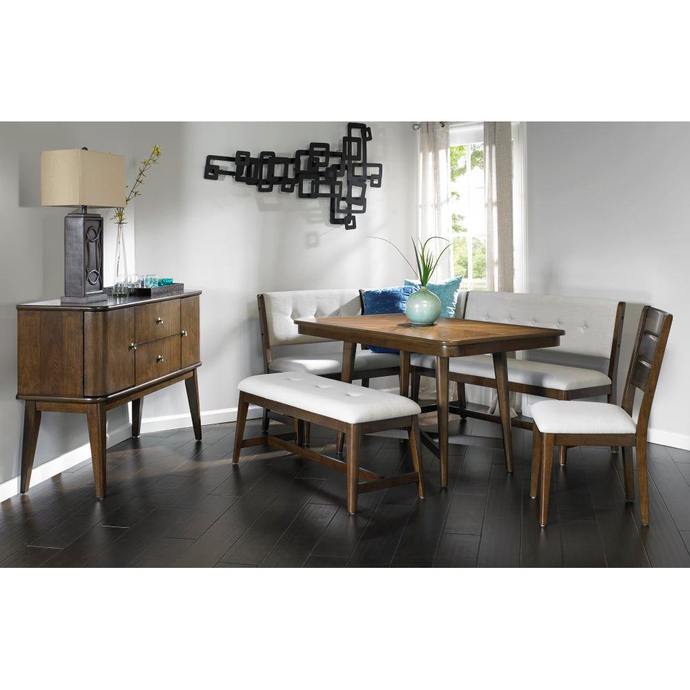 Backless Upholstered Dining Bench Mid-Century Seating