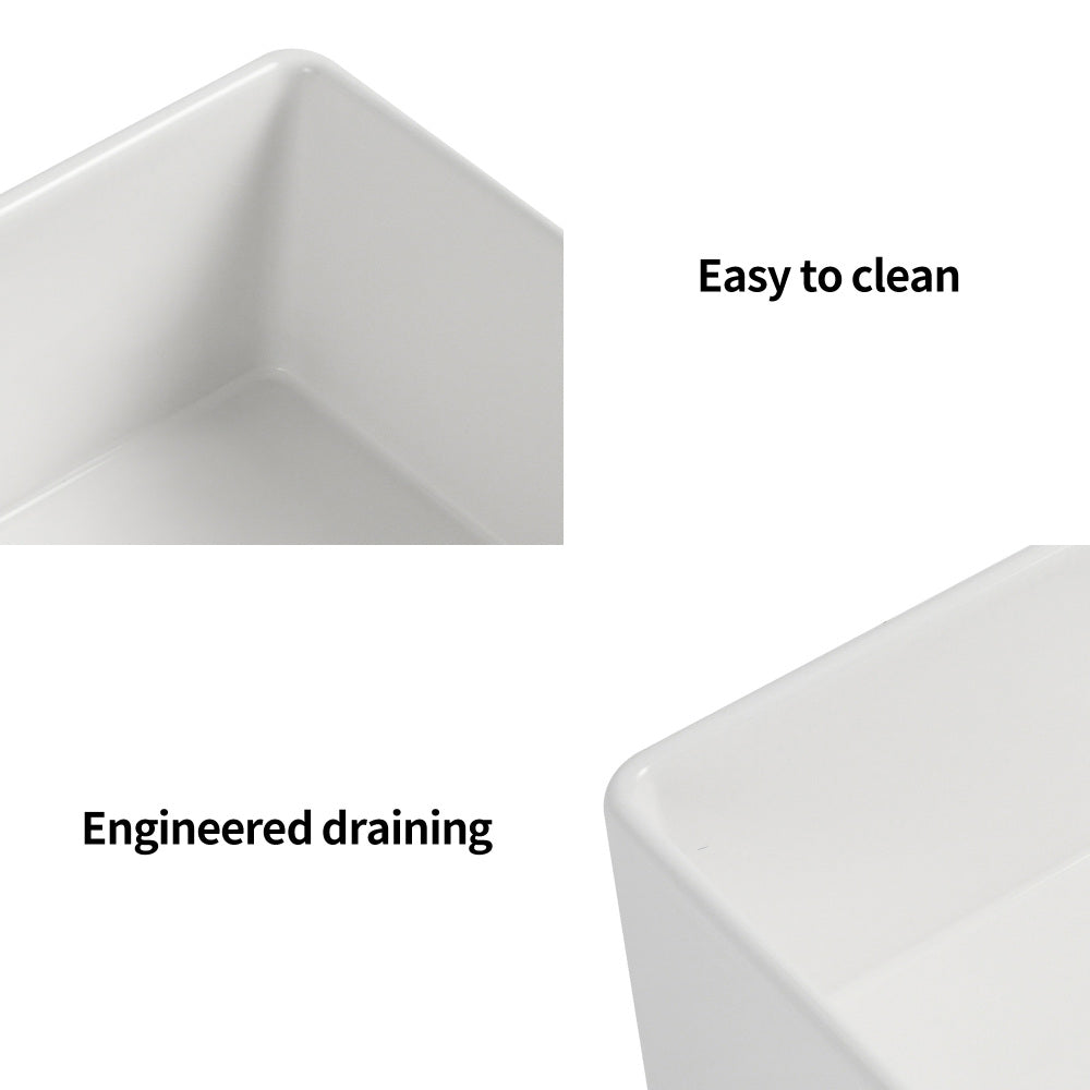 Fireclay 33" L X 18" W Double Basin Farmhouse Kitchen Sink With Grid And Strainer