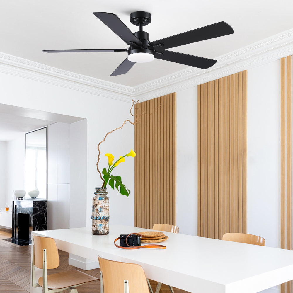 52" Black Lowe Profile Ceiling Fan with Light
