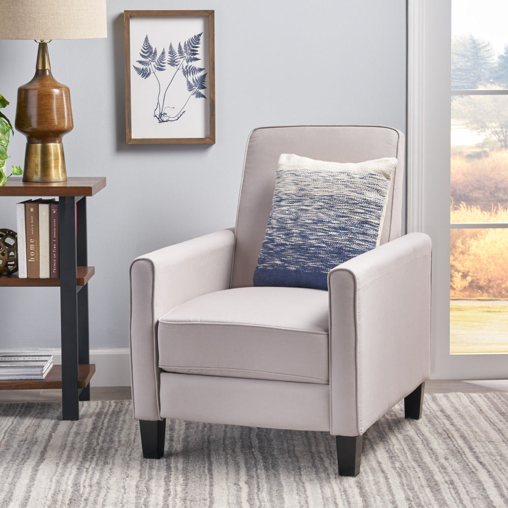 Light Beige Linen Push Back Chair for Elegant Home Décor