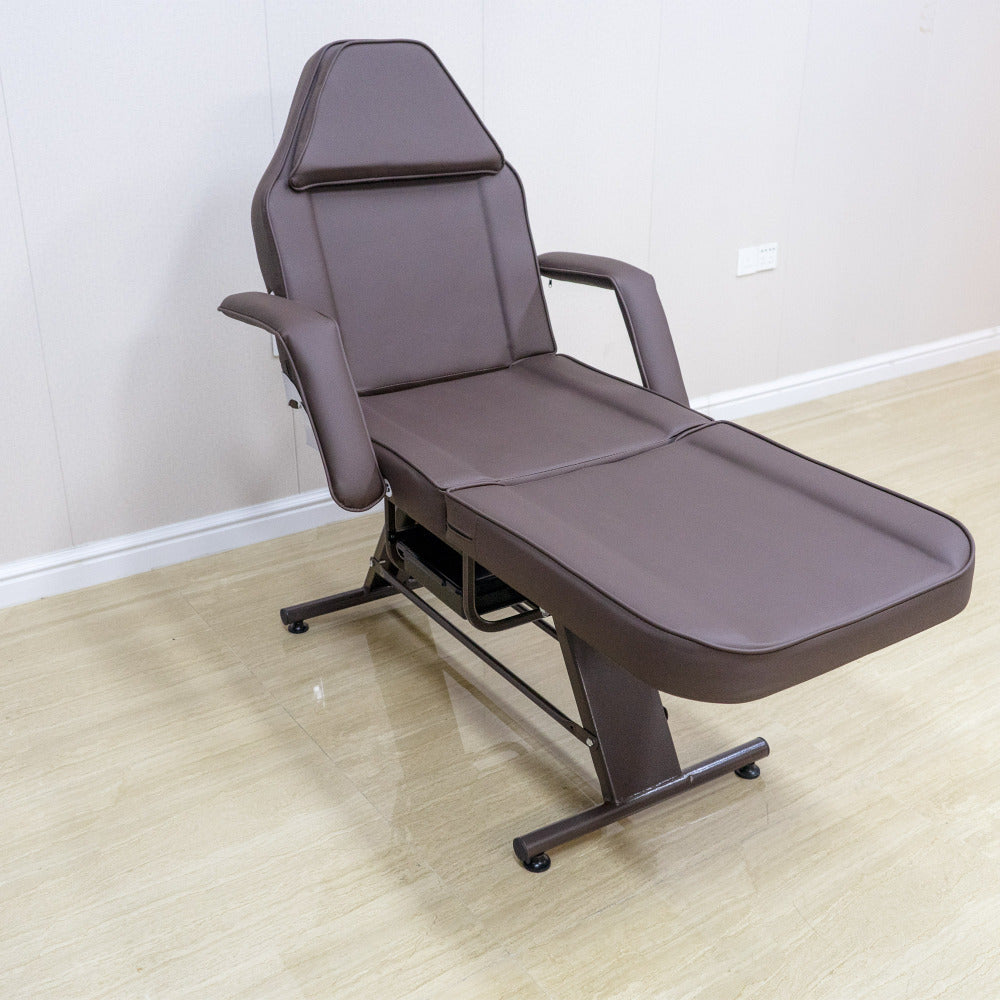 Tattoo Chair for Client, Facial Beds for Esthetician Adjustable 3-Section Lash Tattoo Bed, 72 Inches Facial Spa Chair Professional Tattoo Chair for Artist Beauty Massage Salon,Brown