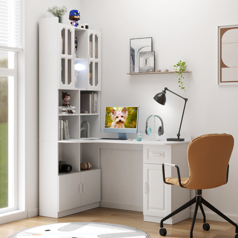 Home Office Computer Desk with Hutch, Antiqued Black finish