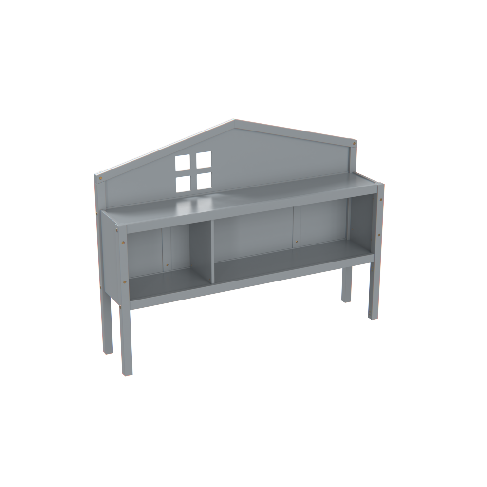Headboard Storage Cabinet for Full-size Montessori Floor Bed , Grey,Freely collocation