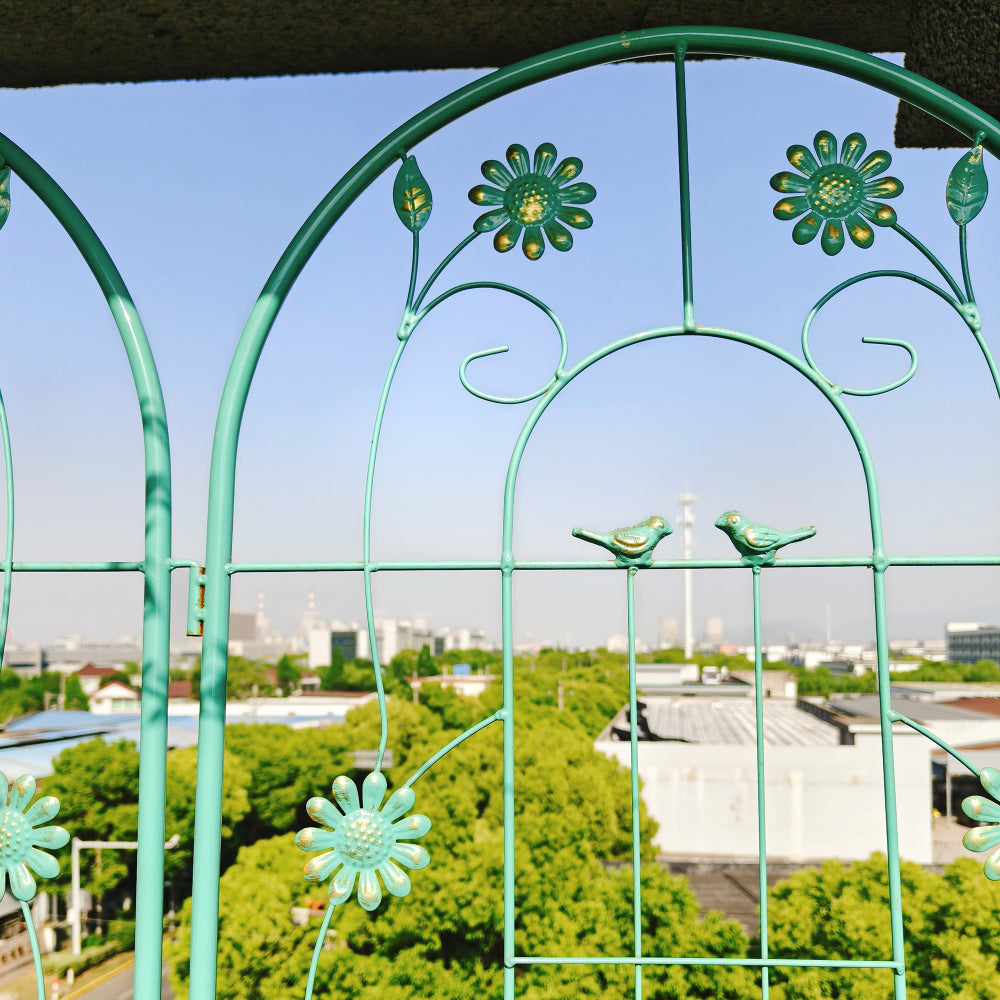 2 Pack Metal Garden Trellis 86.7" x 19.7" Rustproof Trellis for Climbing Plants Outdoor Flower Support Green