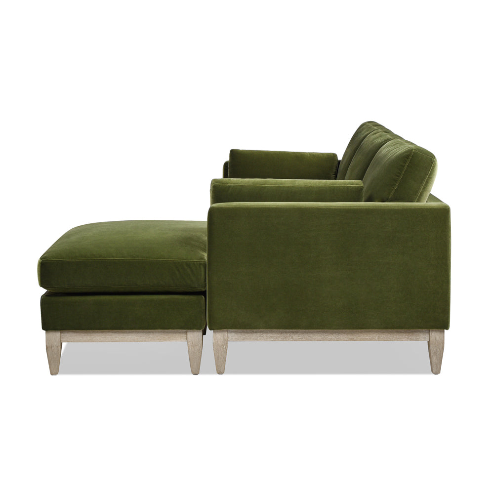 Knox 89" Modern Farmhouse Reversible Chaise Sectional Sofa, French Beige Performance Velvet