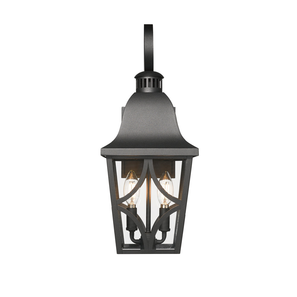 Outdoor Wall Light Fixtures, Waterproof Exterior Wall Sconce Porch Lights, Matte Black Outdoor Wall Lantern with Clear Glass, Outside Wall Mount Lighting for House, Garage, Front Door (2 pack)