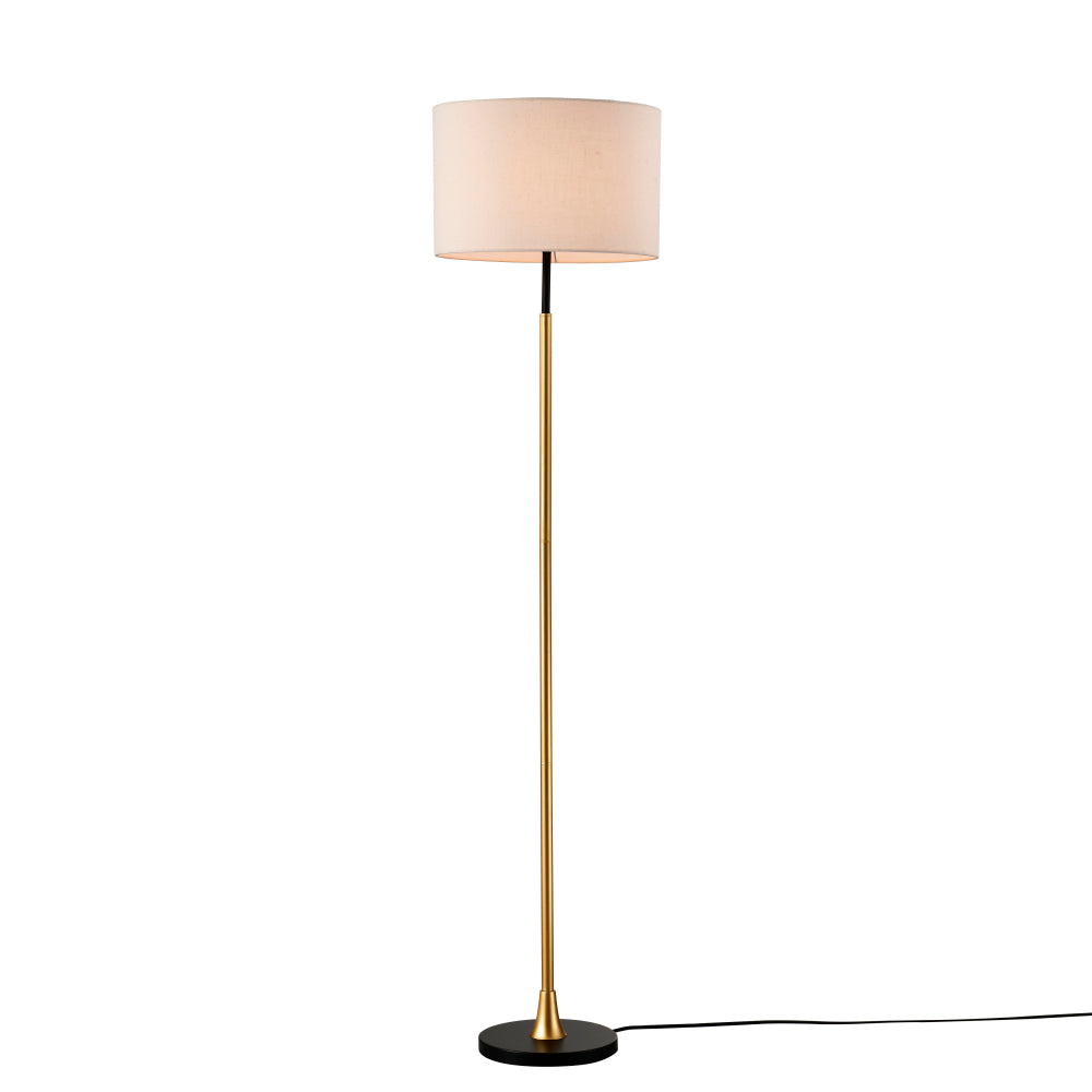Luxury Shelves Floor Lamp for Living Room with Metal Lampshade, Standing Lamp Tall Industrial Floor Lamp Reading for Bedroom, Office (E26 No Included Bulb) -Matte Gold+Matte Black