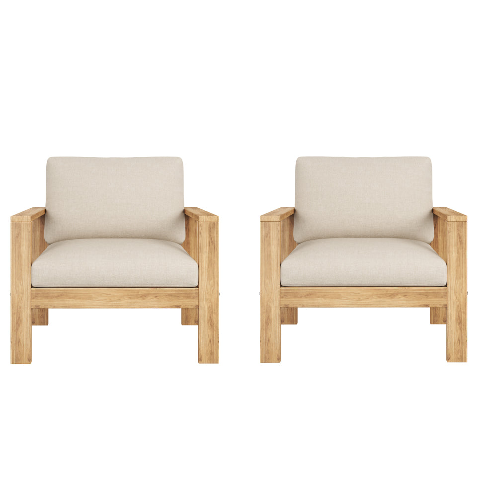 Outdoor Patio Chair with Cushions (Set of 2)
