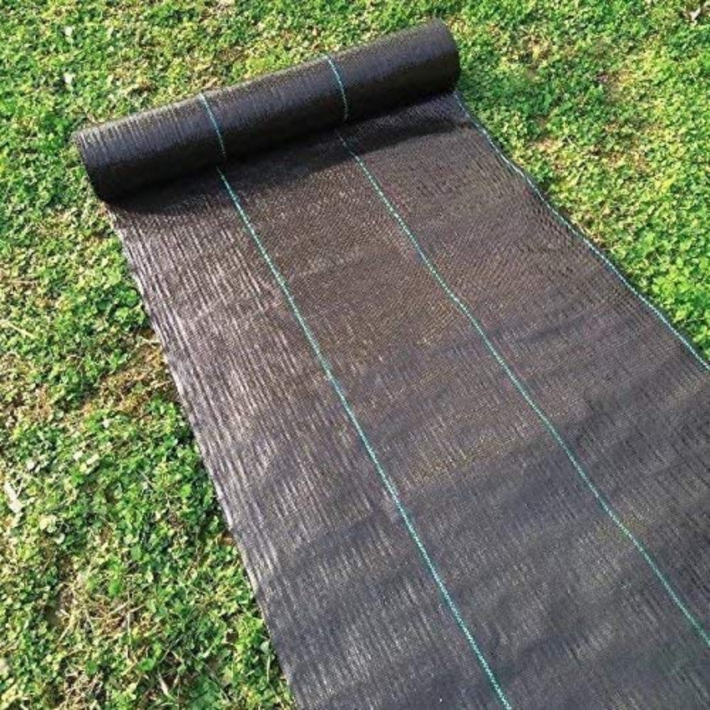 3 ft. x 50 ft. 3.0 oz. Black Woven Polypropylene Weed Barrier Fabric - Heavy Duty Landscape Fabric for Garden, Patio & Weed Control