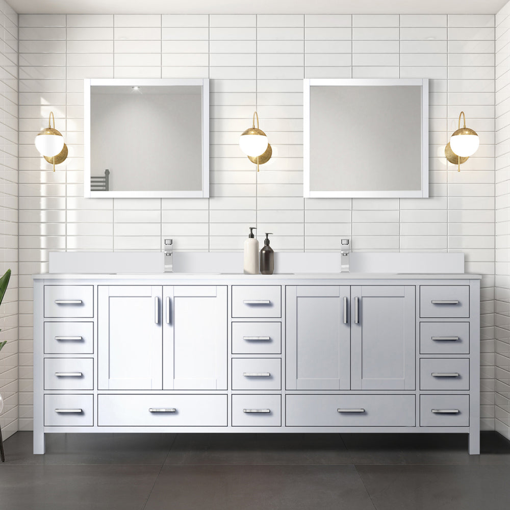 Dark Grey Double Bath Vanity 84 in. W x 22 in. D, with Cultured Marble Top