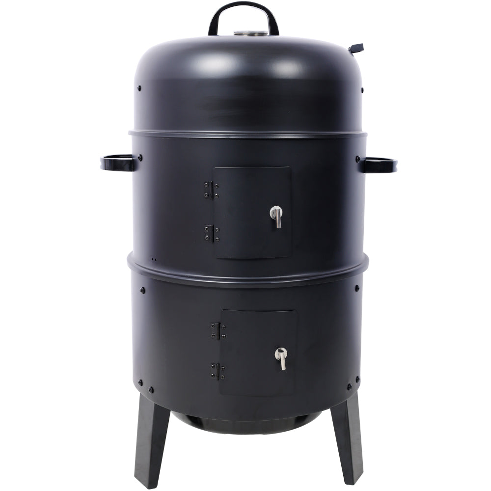 Charcoal Smoker Grill Wood Smoker Grills Outdoor Cooking 16 Inch Vertical Smoker Portable BBQ Grill for Camping, Black