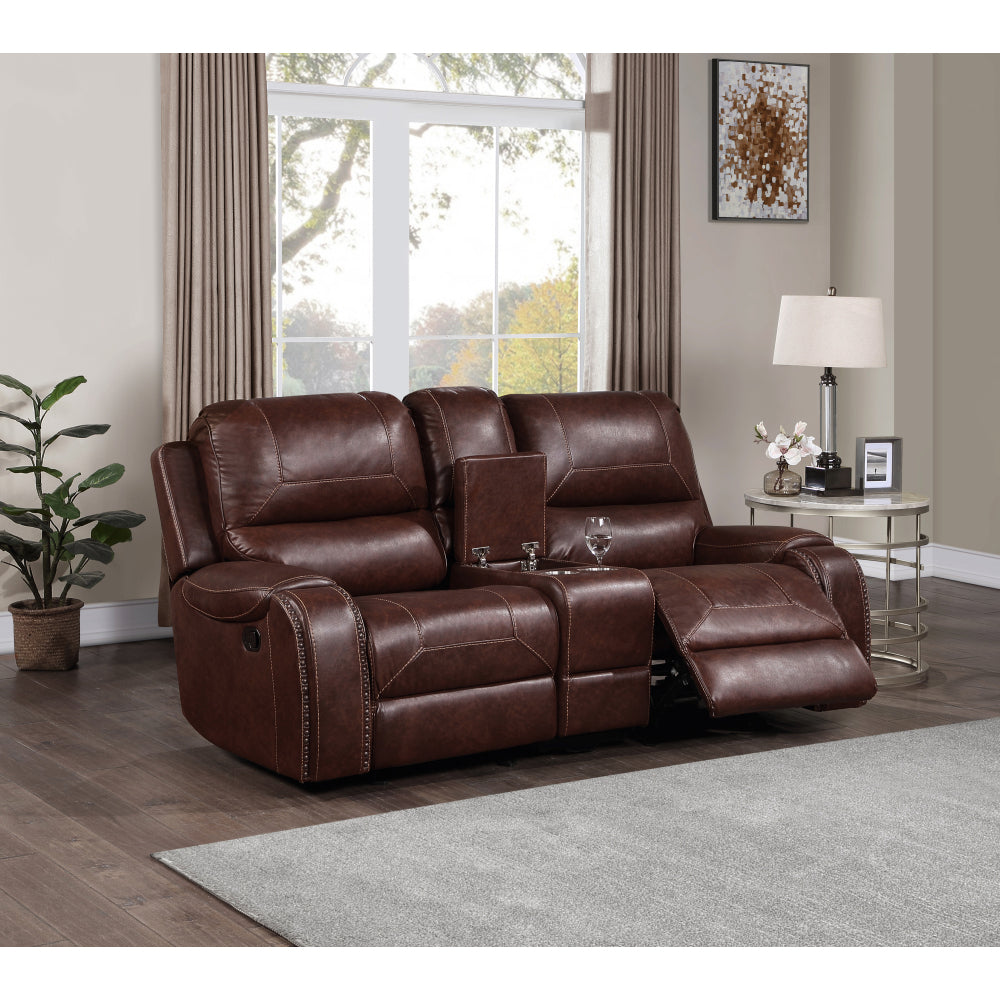 Keily - Manual Reclining Glider Loveseat - Dark Brown