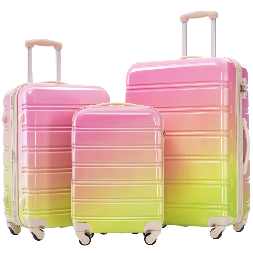 3 Piece Luggage Set Hardside Spinner Suitcase with TSA Lock 20" 24' 28" Available