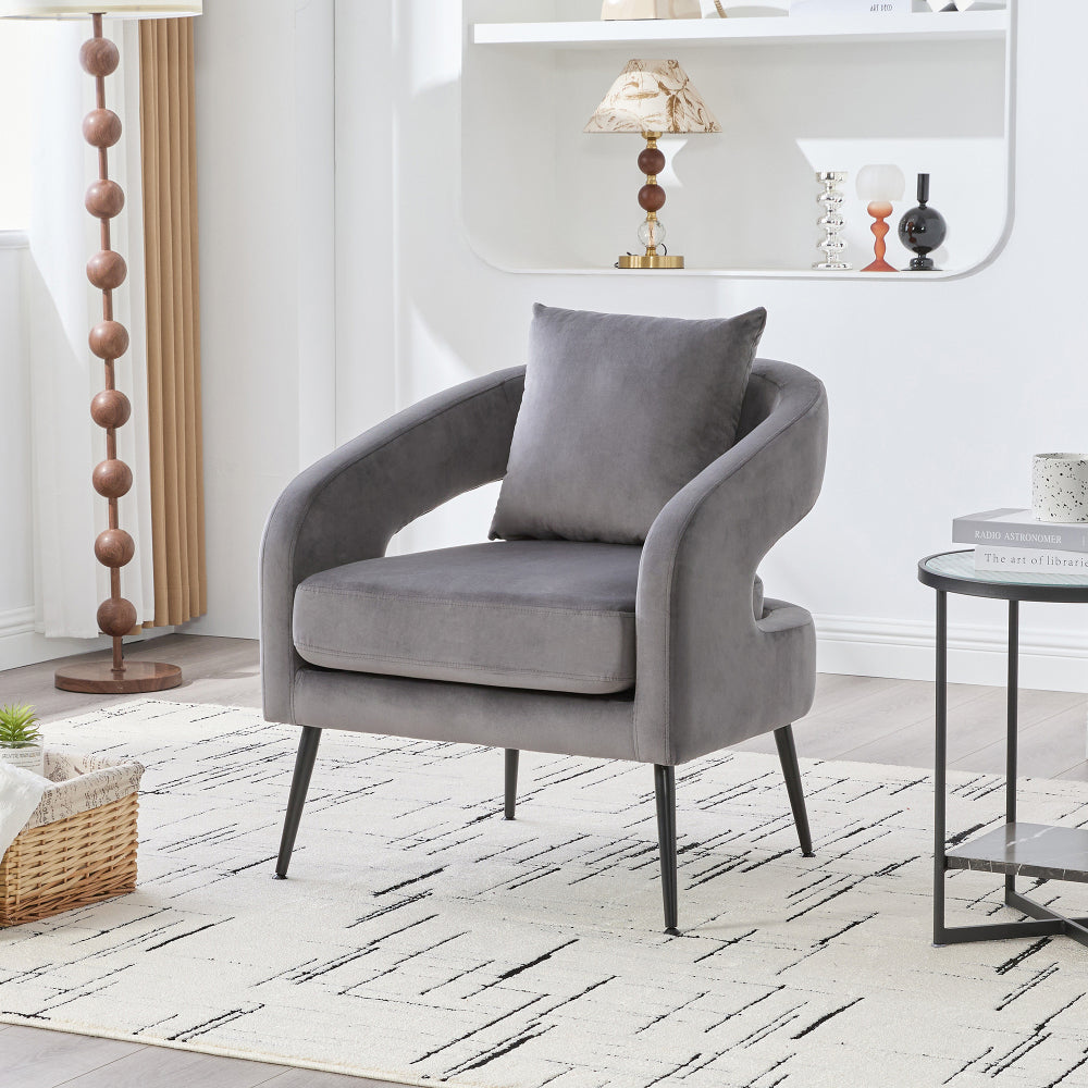 53.7"Modern Upholstered Velvet Open Back Loveseat Settee with 3 Pillows, Small Comfy Sofa 2-Seater Mini Sofa for Small Space with Metal Legs, Living Room Bedroom Office Dorm Studio Apartment, Beige