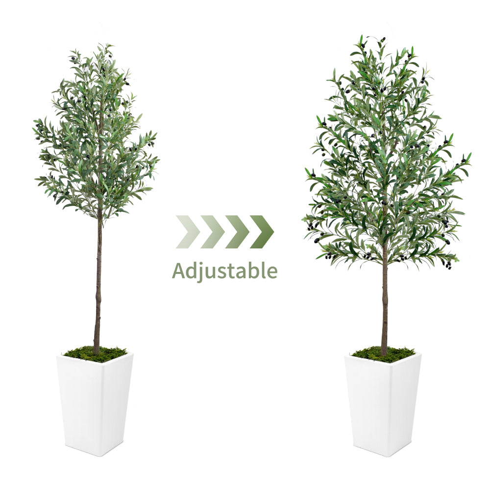 Artificial Olive Tree 5FT with Pot and Moss, Artificial Plants for Home Office Decor