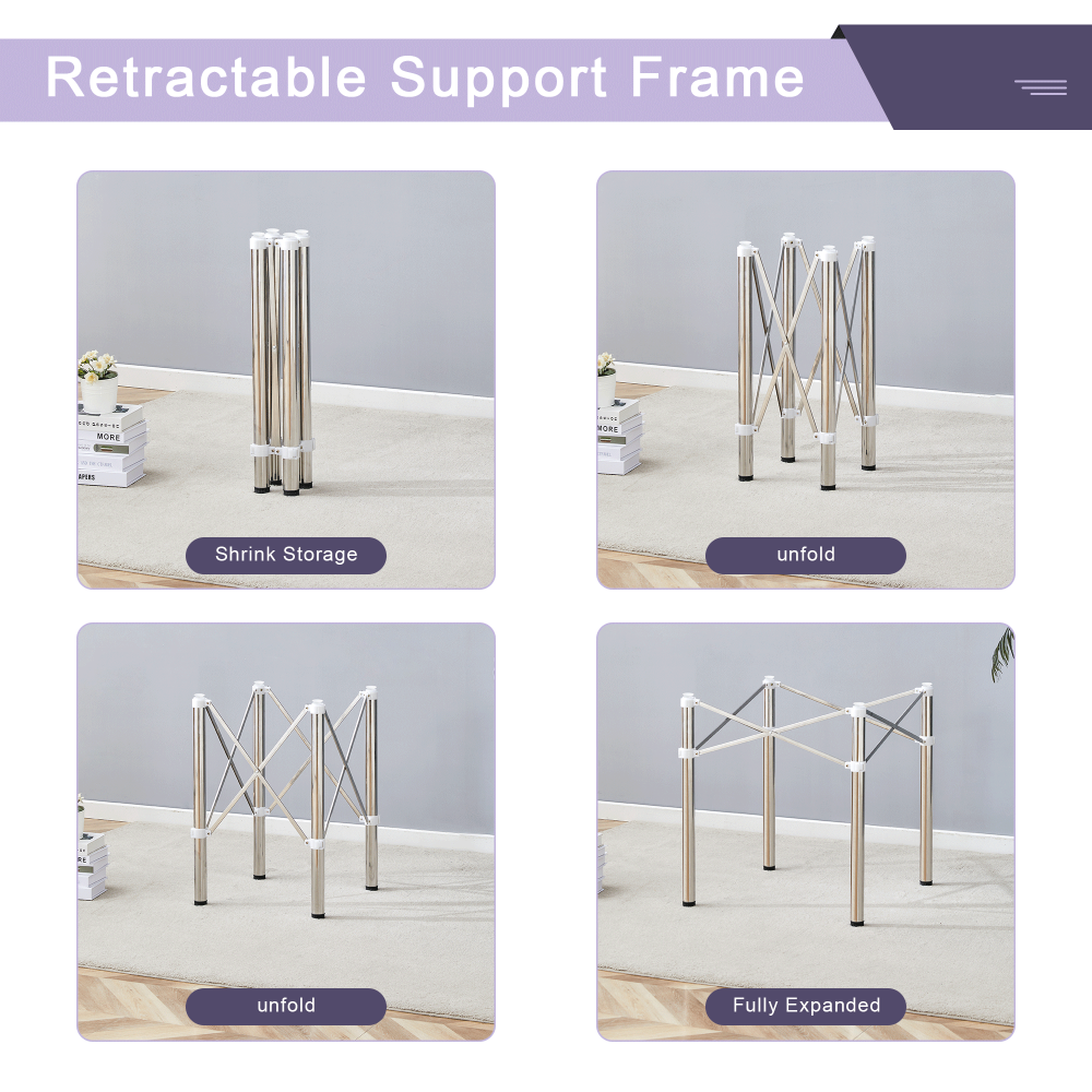 Only Table Leg.Simple Silver Stainless Steel Folding Table Frame - Multifunctional, Space-Saving.Folding Table Frame,Silver Stainless Steel Material,5.5*5.5*28.7~26.3*26.3*28.7 Inch.
