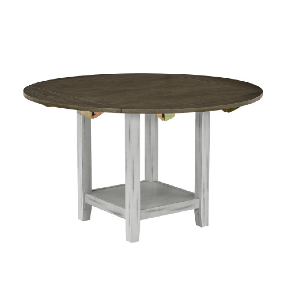 Foldable leaf dining table with storage space, 4-person dining table with 4 chairs, suitable for small restaurants and living rooms, space-saving, solid wood