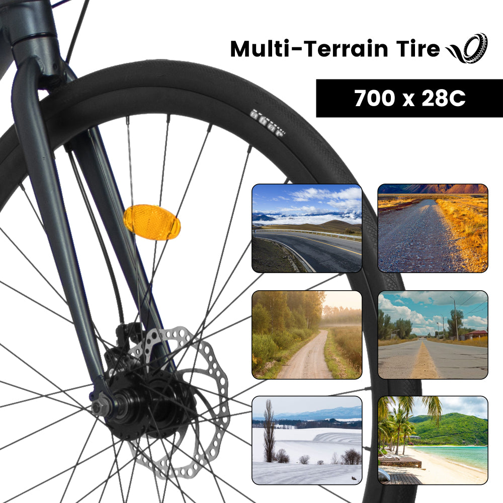 A28320R 700Cx28 Road Bike, Lightweight Aluminum Frame, Disc Brakes, 16-Speed, Fast Acceleration, Suitable for Men and Women, Ideal for High-Intensity Riding