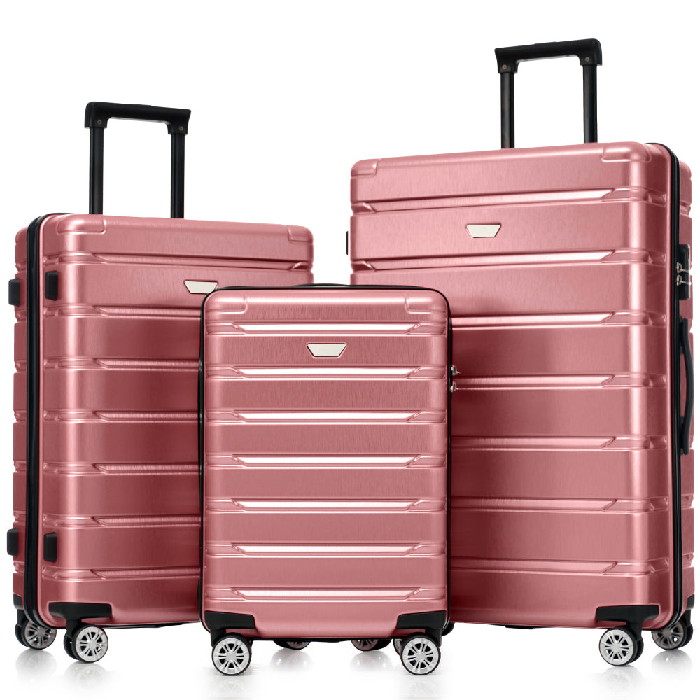 Hardshell Luggage Set 3 Piece, Durable ABS+PC Travel Suitcase with Spinner Wheels for Men Women (20/24/28 Inch)
