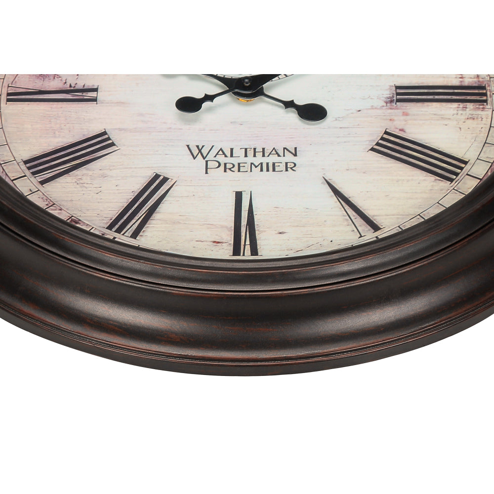 Clocks, 20" Round, Wall Clock, Brown, Transitional